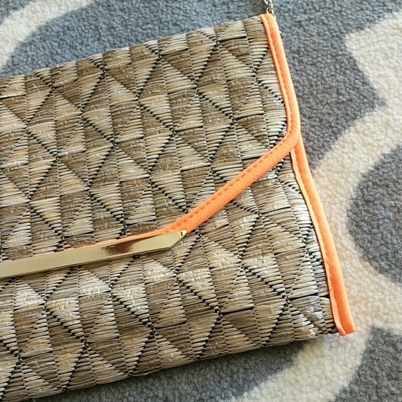The Limited Bags Woven Neon Orange Clutch Bag Basket Poshmark